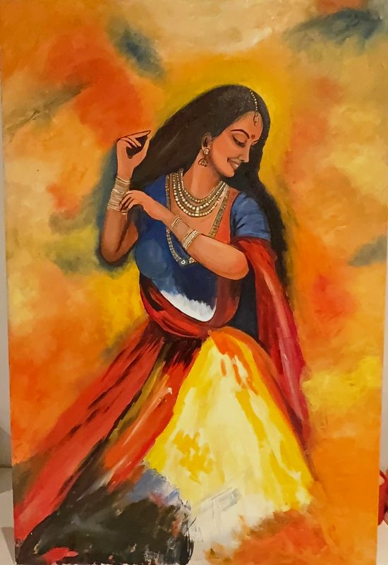 Saffron Rhythm, a painting by Deepti Dasika